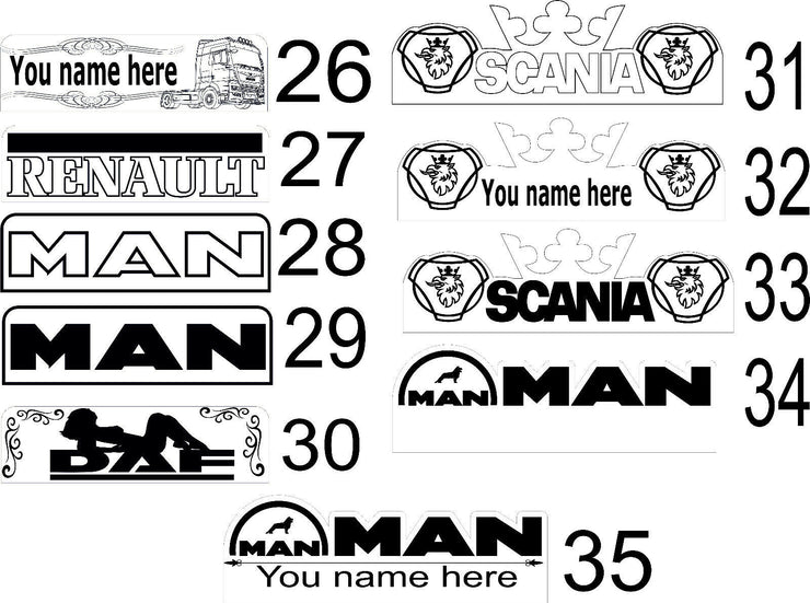 Personalised Name Plate Name Board Truck Lorry Interior Engraved Usb Led Light RGB 30x10 cm