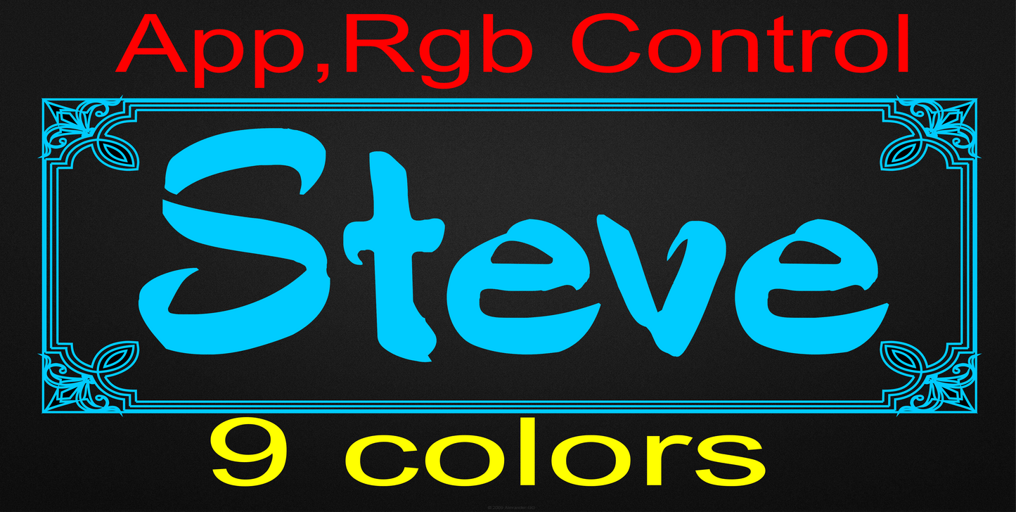 Name Board Truck Interior Engraved Usb App and Remote Control Led Light Red Light 30x10 cm